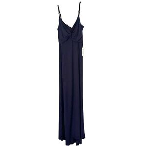 Blue Sleeveless Spaghetti Strap Slip Maxi Dress